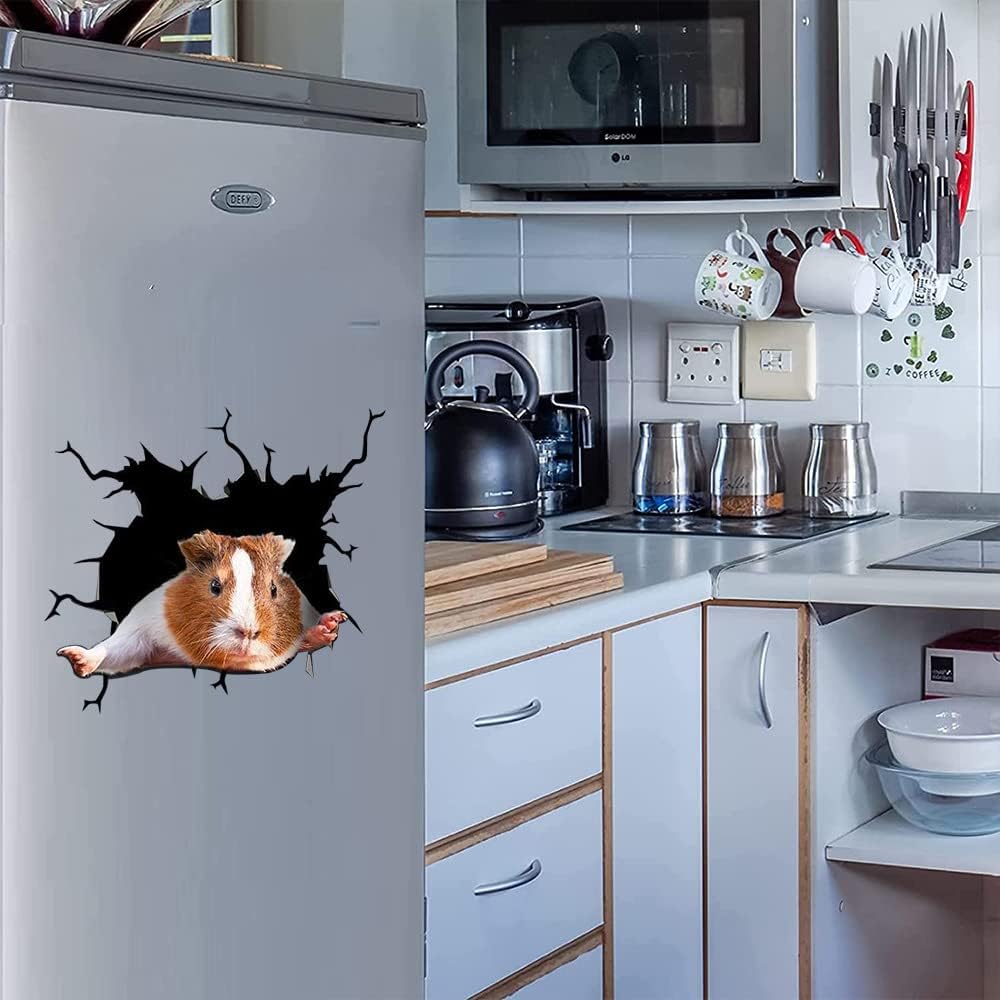 Cute Guinea Pig Car Decals, Wall Decals Stickers Realistic Car Stickers,SUV Window Glass Sticker Suitable for Cars, notebooks, refrigerators, Walls