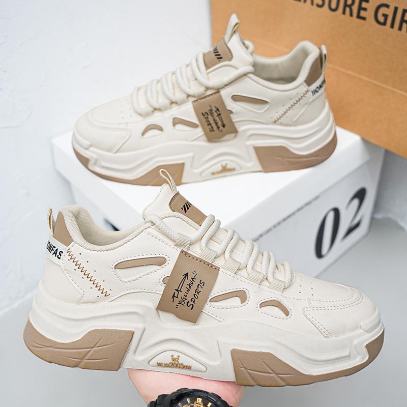 

Korean Style Men s White Breathable Autumn Sneakers - Trendy, Thick-Soled, All-Match Casual Sports Shoes 41