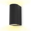 Outdoor LED Wall Light - B.k.licht - Volans - Ip44 - 2x Gu10 5w 400 Lm - Black 3000k