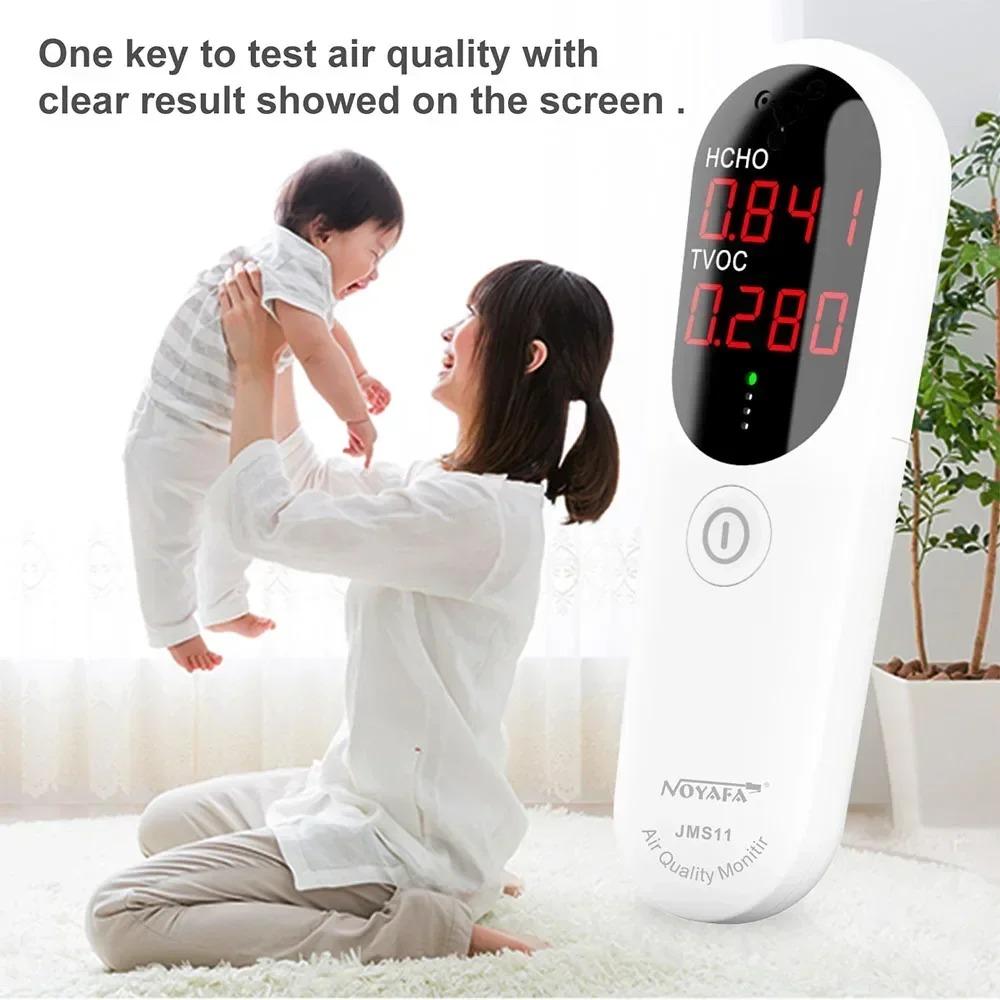 Air Monitor Tester JMS11 HCHO TVOC Air Quality Detector Gas Formaldehyde Test Indoor Pollution Meter For Car Home Office