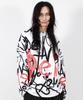 Deumakeu M Street Graffiti Oversized Long-Sleeve T-Shirt
