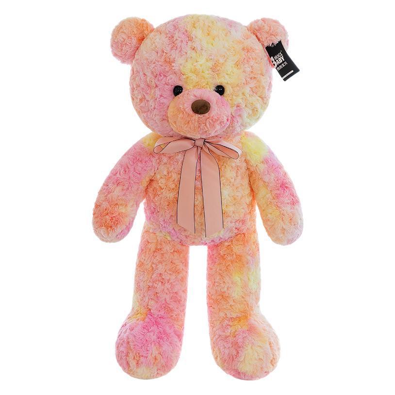 Bunter Bär Plüsch zum Umarmen - Großes beruhigendes Stofftier Kissen Geschenk