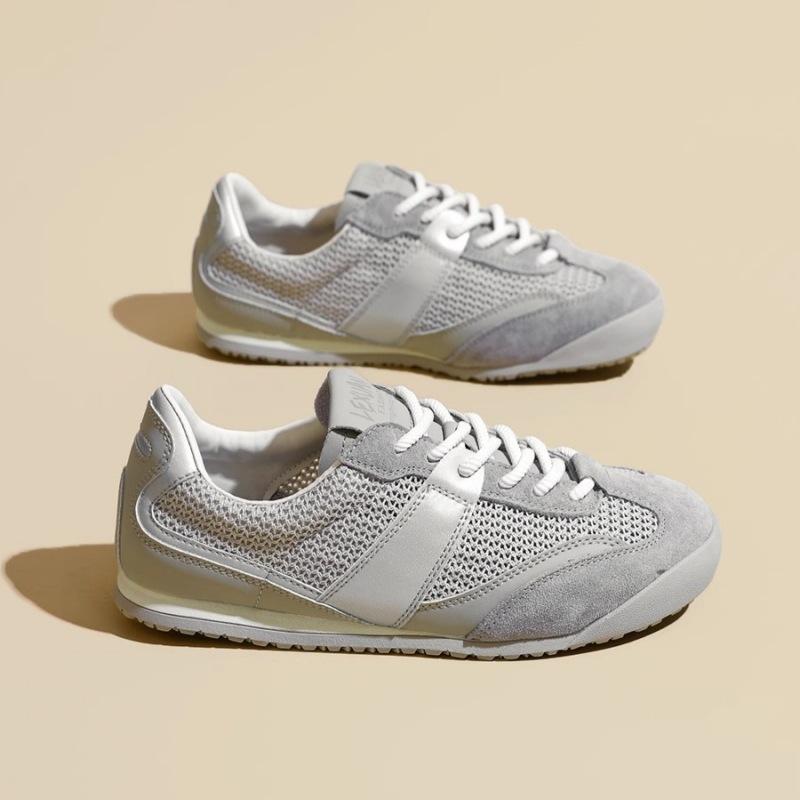 Soft leather version~ Flat-bottomed German training shoes for women's 2025 spring new models, not tired feet, mesh breathable and versatile casual For