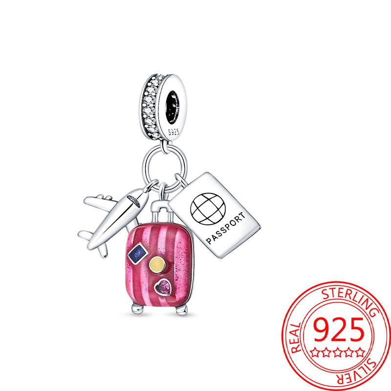 Miedziany Wieża Eiffla Samolot Podróżny Zawieszka Koraliki Pasują do Bransoletki Charm Oryginalnej Dla Kobiet Tworzenie Biżuterii