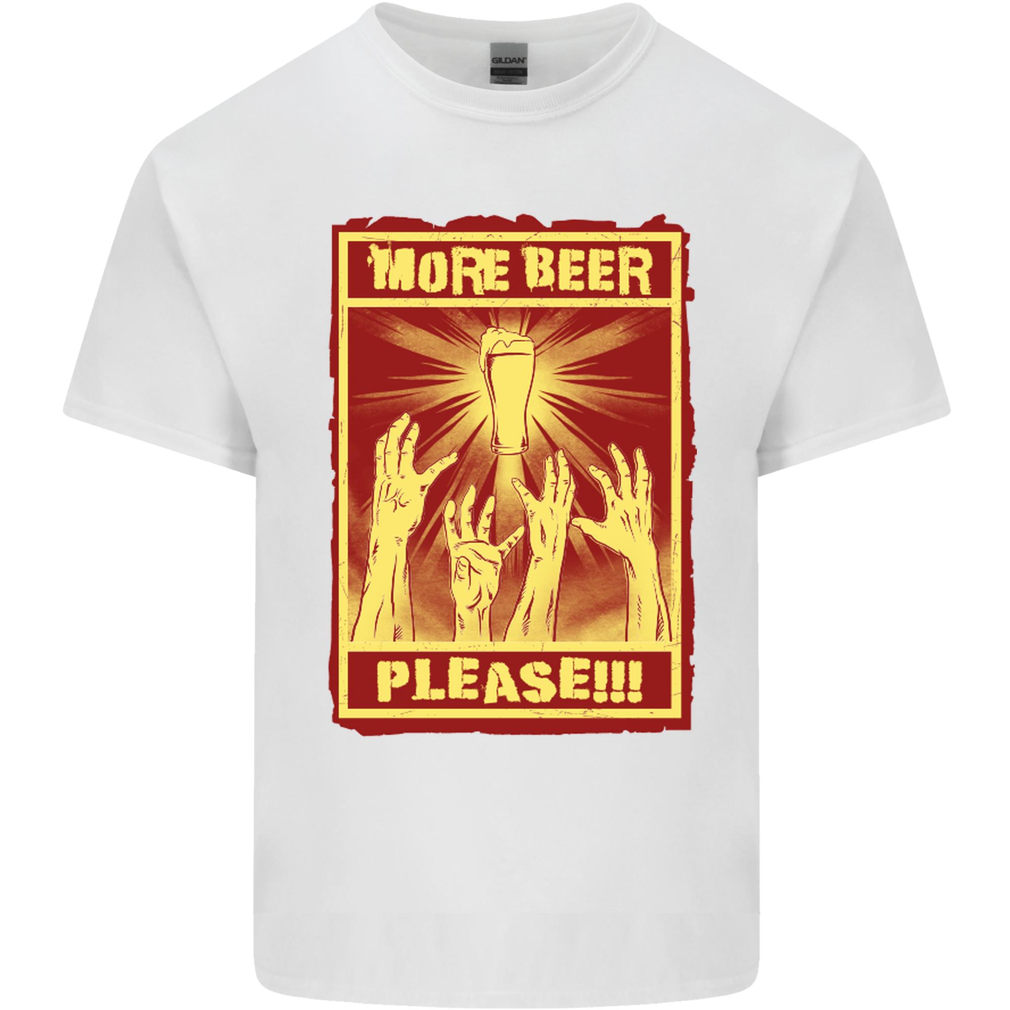 Zombies More Beer Please Funny Alcohol Unisexs Light Cotton TShirt S