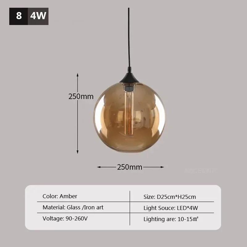 

Светодиодный скандинавский янтарный подвесной светильник в стиле лофт, стеклянный люстровый подвесной светильник, промышленный декор, светильники E27/E26 для кухни, ресторана, лампы warm light