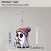 2D Flat Halloween Earrings Hooded Ghost Pattern Acrylic Dangle Earrings Halloween Theme Party Jewelry Gifts