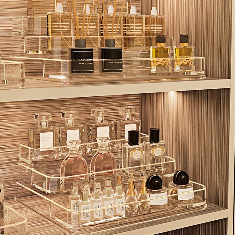 Make Up Organizer Multi-Layer Desk Skin Care Organizer Cosmetic Storage Box Perfume Organizer Transparent Step Display Stand