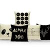 Brief Liebe Zuhause Kissenbezüge Baumwolle Leinen Schwarz Weiß Kissenbezug Sofa Bett Nordisch dekorativer Kissenbezug almofadas 45x45cm
