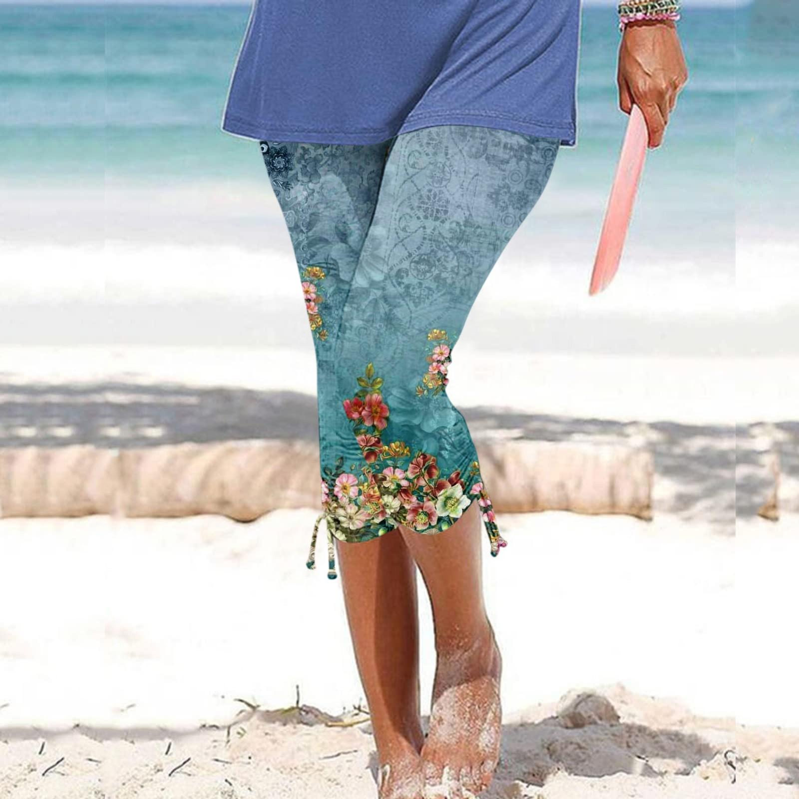 

Женская модная верхняя одежда, леггинсы, тонкие укороченные брюки с постепенным винтажным принтом и веревкой XL синий