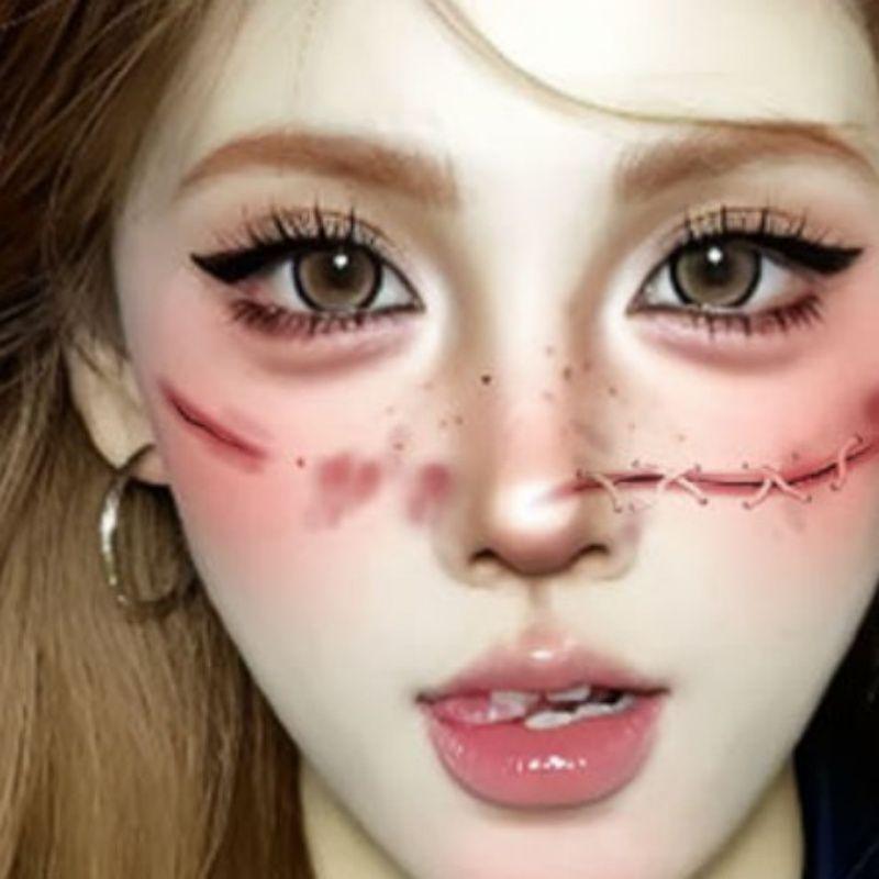 

Adorable Bat & Pumpkin Halloween Makeup Tattoo Stickers for Kids – High-Quality, Realistic Heart Face Designs Cute Girl M77 - Makeup