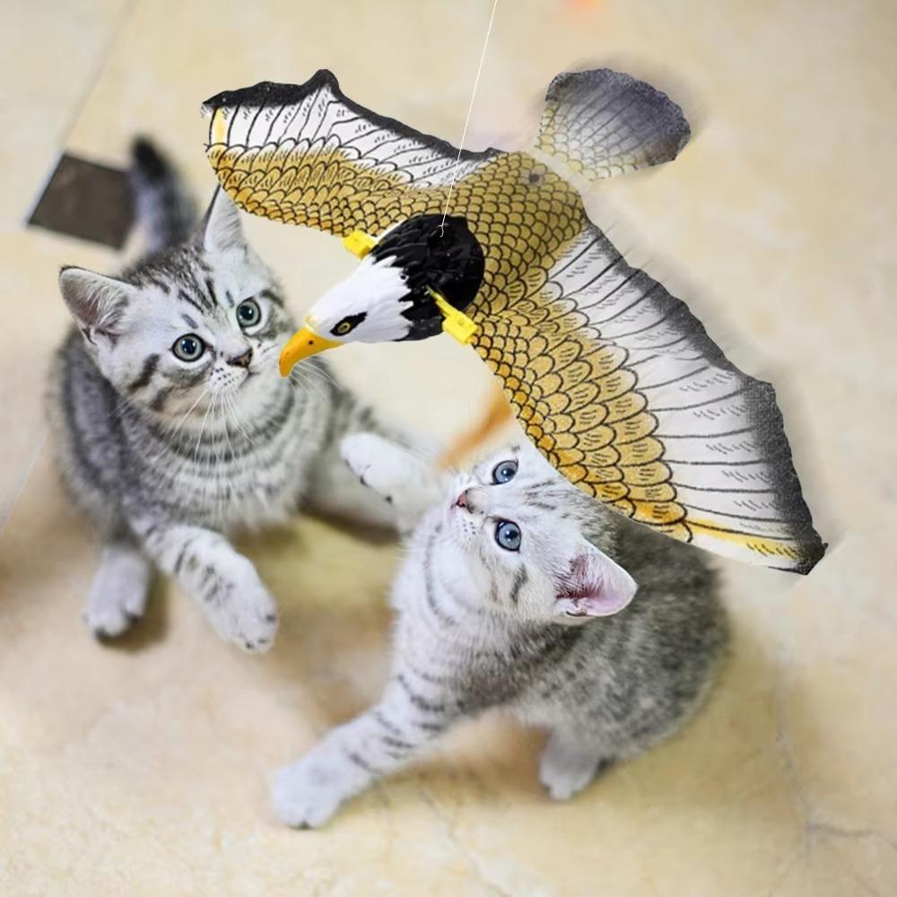 Simulation Bird Cat Toy Electric Cable Flying Eagle Funny Self-Hi Hanging Door Automatic Catch Rope Tease Cat Stick Pet Products