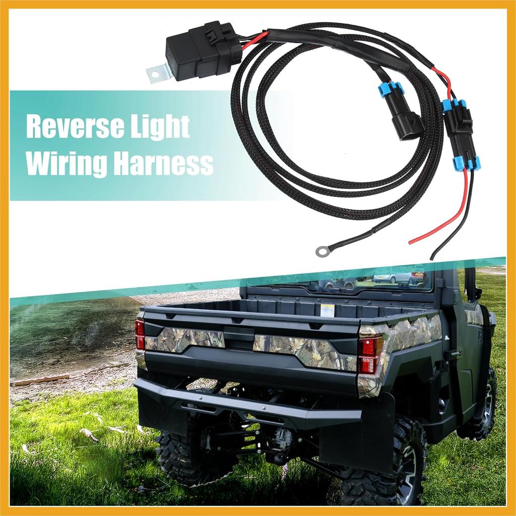 Back Up Reverse Light Wiring Harness Kit with Waterproof Relay for Polaris for Ranger 1000/ XP 1000 2018 2019 2020 2021 3-Seat and Crew Replacement