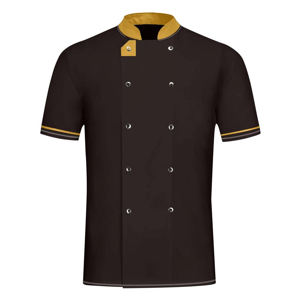 Chef's Jacket Chef Uniform Men's Women's Short Sleeve Cotton Kitchen Chef Jacket Costume Restaurant Hotel Cafe Chef Coat