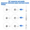 Grease Guns Needle Nozzle Couplers Adapter Lubrication Tool with Double Handle for Hard To Reach Fittings Repair Shops