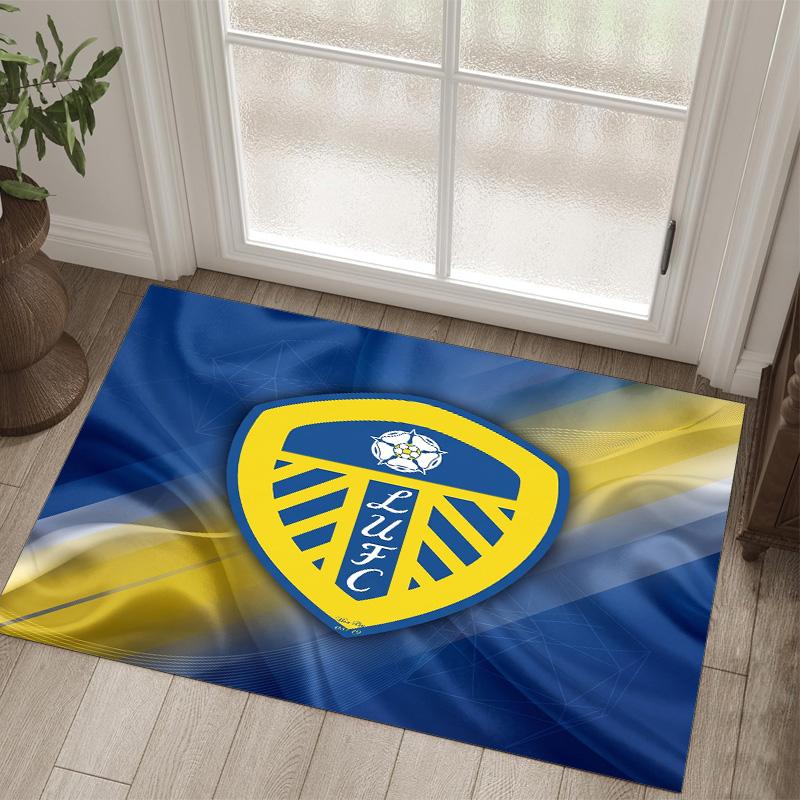 Leeds United Design Kristall Samt Teppich Gemütlich Nicht?Rutschfester Teppich mit Aufdruck für Schlafzimmer Wohnzimmer Eingang