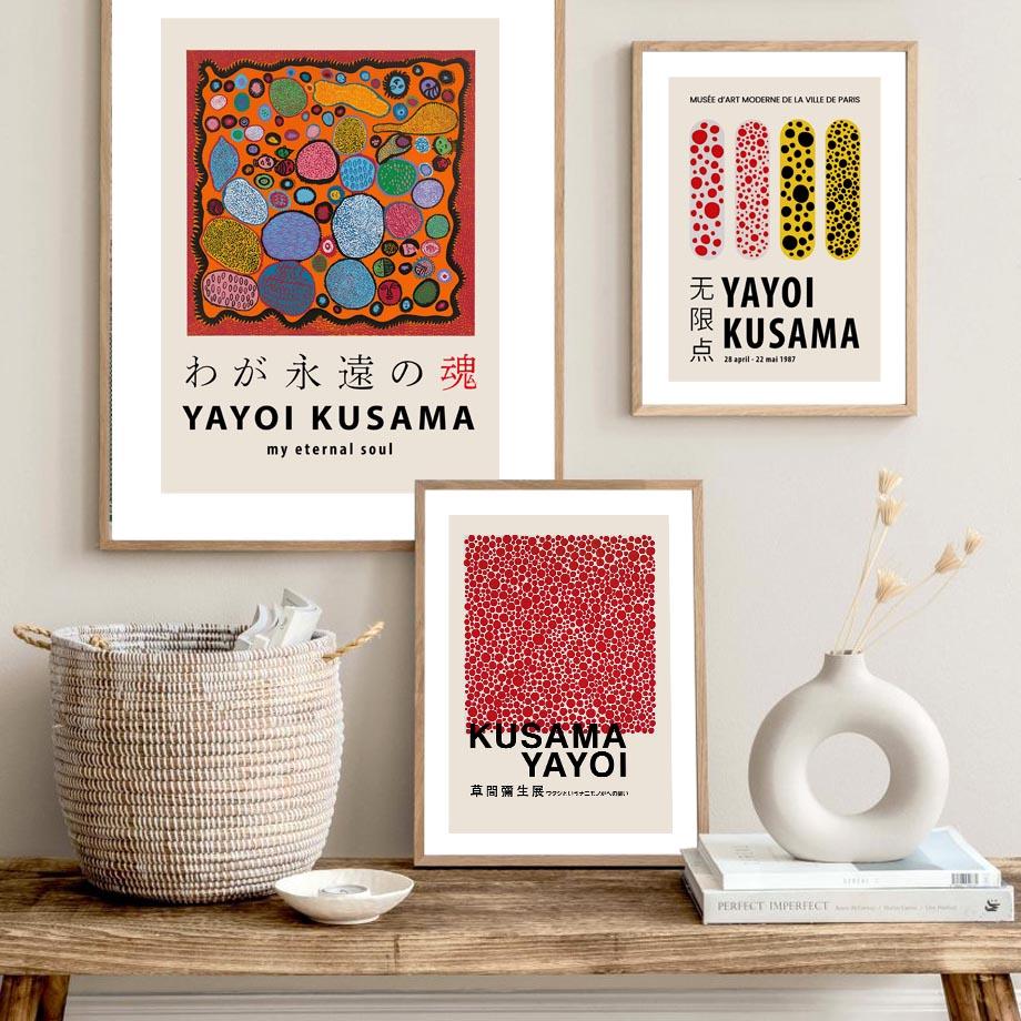 Yayoi Kusam Polka Dots Kürbisse Abstrakte Wand Kunst Leinwand Malerei Nordic Poster Und Drucke Wand Bilder Für Wohnzimmer Dekor