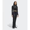 adidas Rhinestone Velvet Long Sleeve Crop Top  Black Iw5674