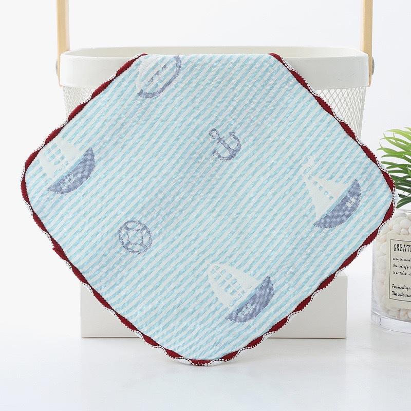 6 Layer Gauze Baby Washcloth 25x25cm Soft Absorbent Jacquard Infant Burp Cloth Thickened Face Towel For Autumn Winter