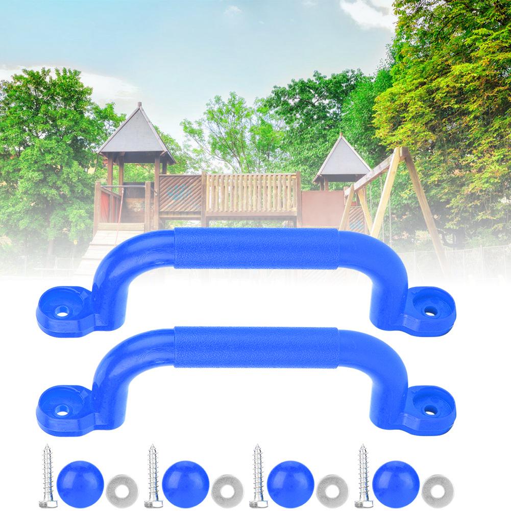 Une Paire de Poignées de Sécurité Antidérapantes en Plastique pour Enfants, Accessoires de Jeu d'Extérieur(Bleu)