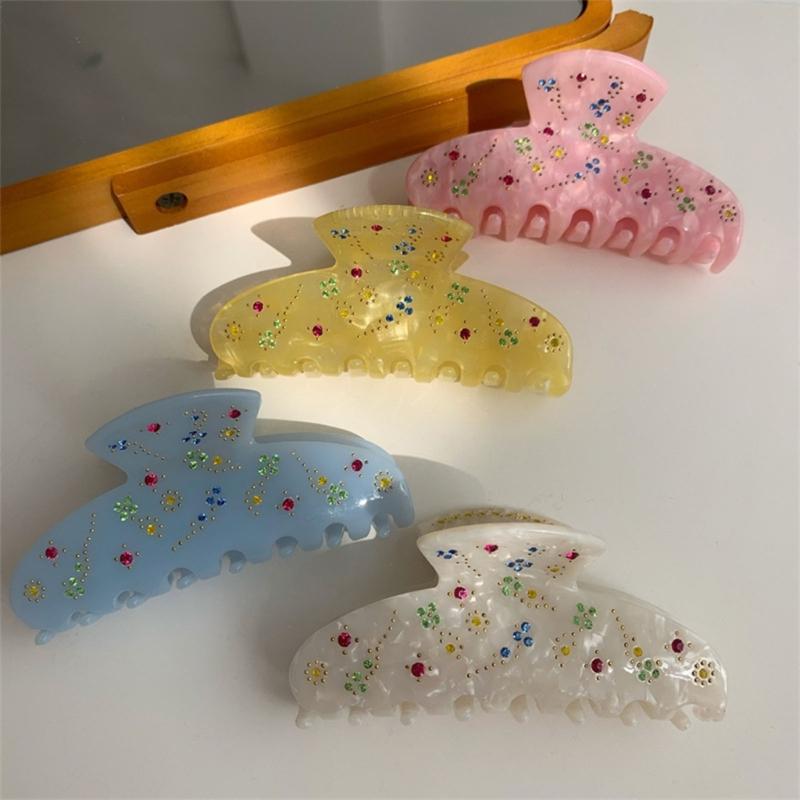 Hair Claws Rhinestones Flower Shark Clip for Female Teens Girl Hair Shaping Clip