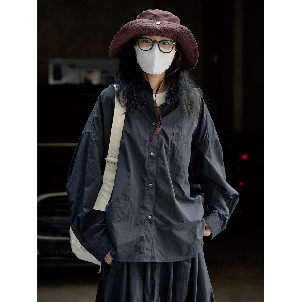 

Johnature весна-лето японский горный стиль уличная спортивная рубашка повседневный топ женские свободные многослойные блузки M чёрный