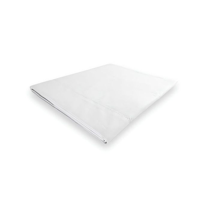 Drap plat en coton 240x300 cm PERCALE blanc, par Soleil d'ocre