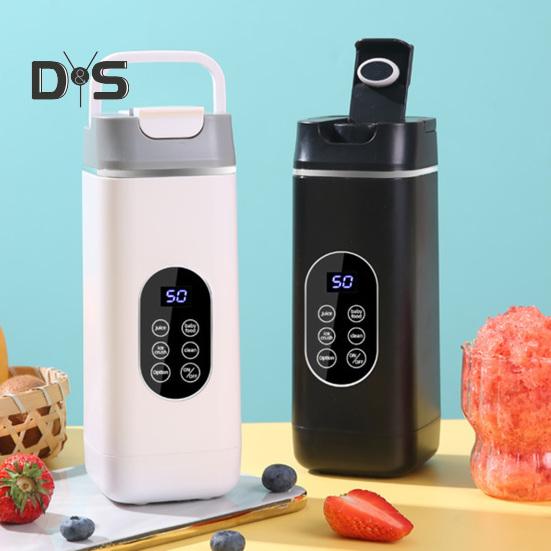 Wireless Portable Blender Fruit Juicer with Sharp Blades Digital Display BPA Free Easy To Clean Rechargeable Electric Mixer Blender
