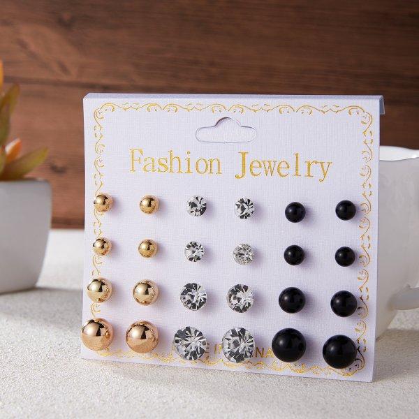 20 Paar/Set Damen Mädchen Strass Kristall Ohrstecker Ohrringe Gemischte Stile Runde Kleine Ohrringe Sets Party Schmuck Geschenk 2 3 4 5mm