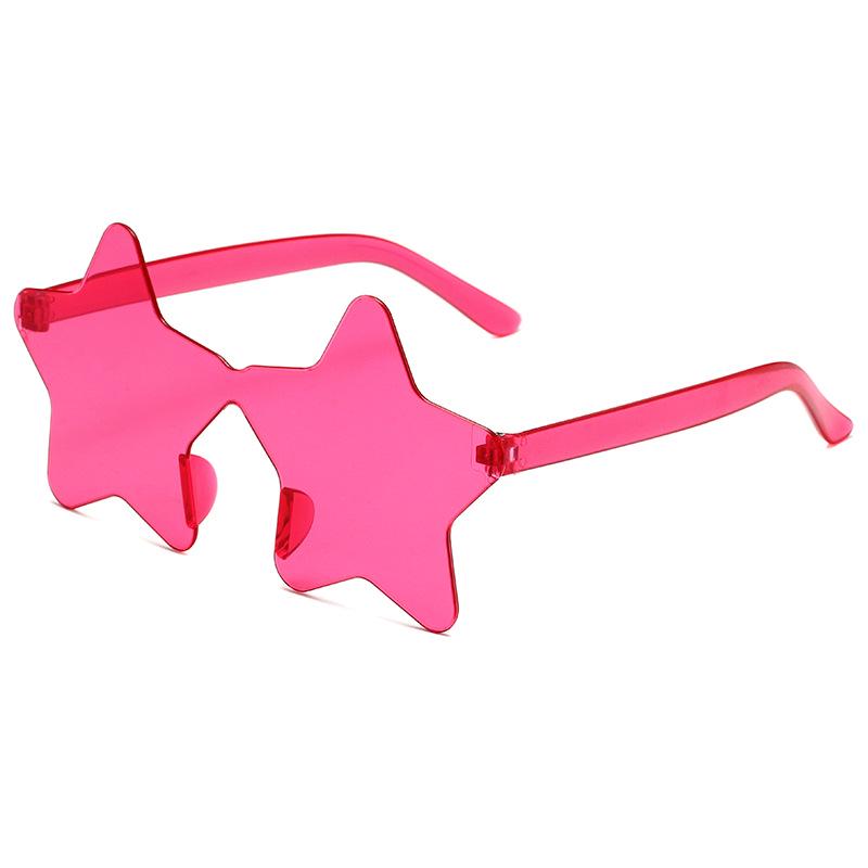 Trendy Multi-Color Star Frameless Sunglasses for Parties & Beach