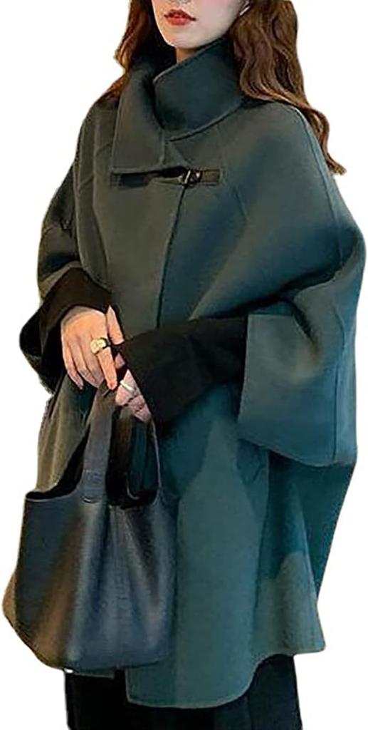 ASHERANGEL Poncho Winter Dolman Cape Solid Long Cold Stylish Spring Coat for Women in Their 30s and 40s [ASHE RANGEL] Women's Coat/Cape, Outerwear,