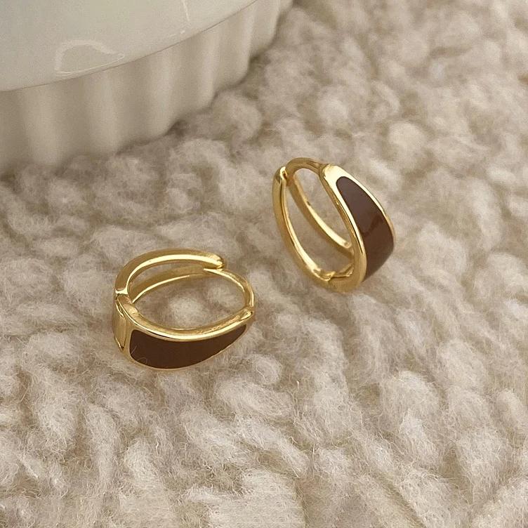 PONYKISS  Silver Enamel Water Drop Hoop Earrings for Women Party Trendy Fine  Minimalist Geometric Accessories