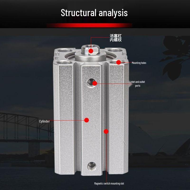SDA Mini Pneumatic Cylinder, High Thrust, Thin Type, Bore Sizes 20/25/32/40/50