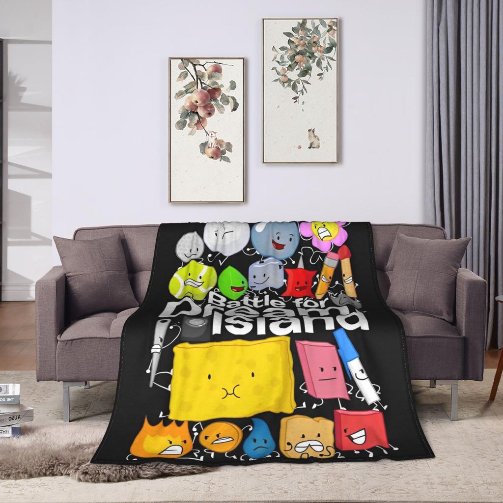 BFDI Inanimate Insanity Blankets Fleece Summer  Portable Warm Throw Blankets for Sofa Office Bedding Throws