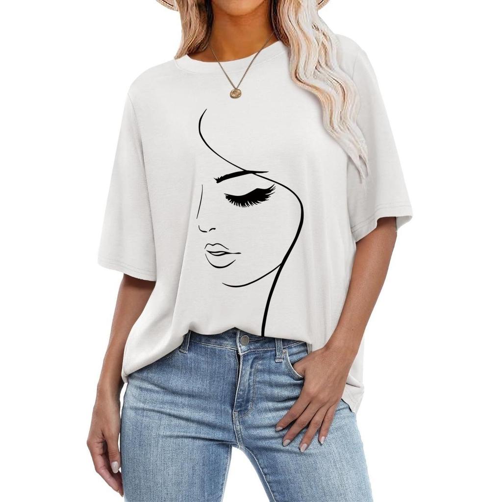 Kawaii Summer T Shirt Women Oversized Soft Tees Cotton Loose Bouses Tops