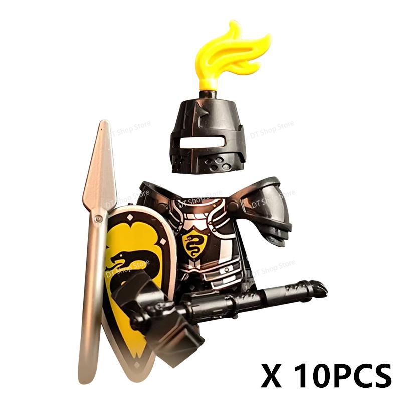 Medieval Ancient Castle Green Dragon Raven Knights Armour Assemble Scene Building Block Figures Children's Bricks DIY Toys Gifts