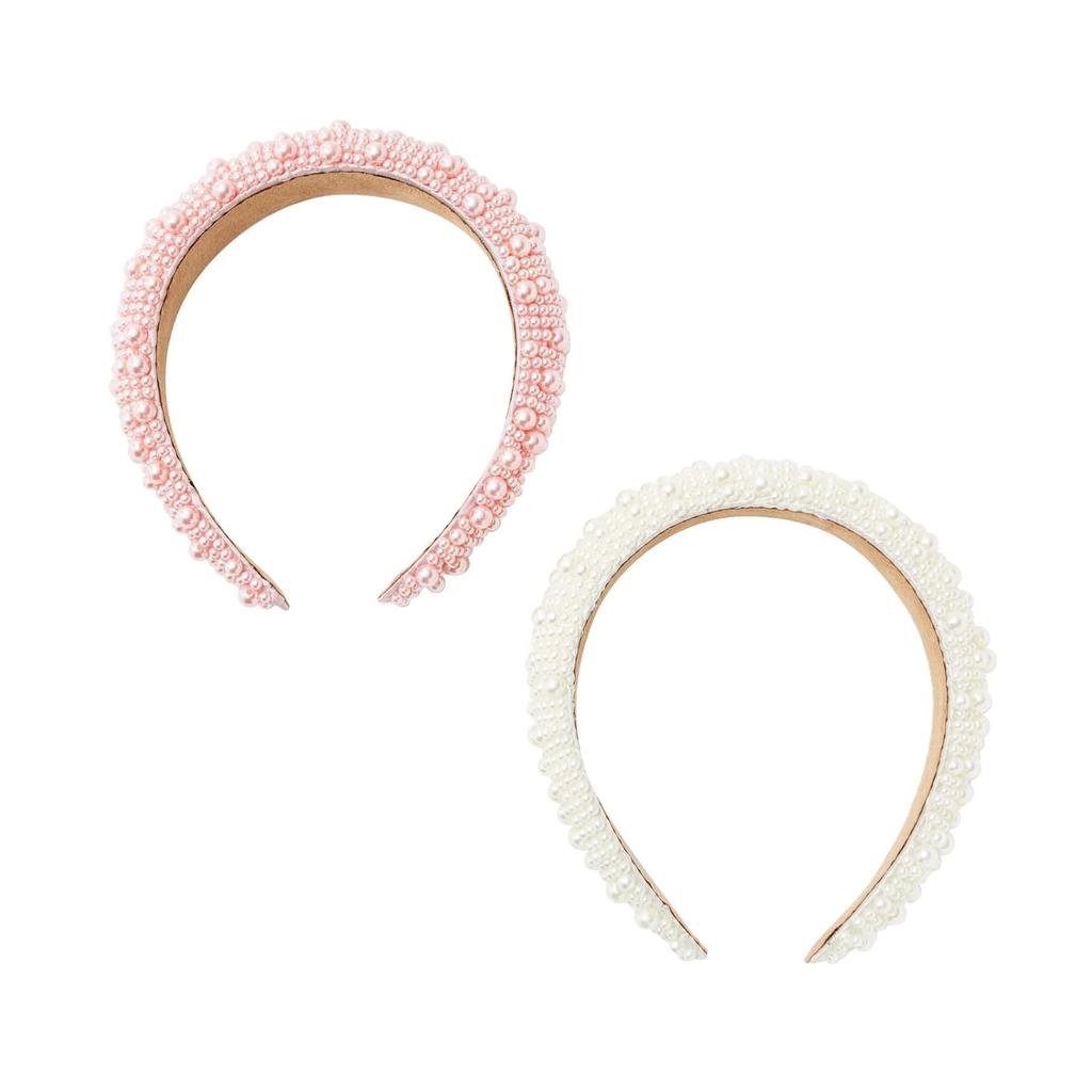 Glamlily Crystal Headbands - All-Day Comfort Hair Accessories - Glam Crystal & Pearl Headband - Versatile Styling Fashion Accessories - Pack of 2,