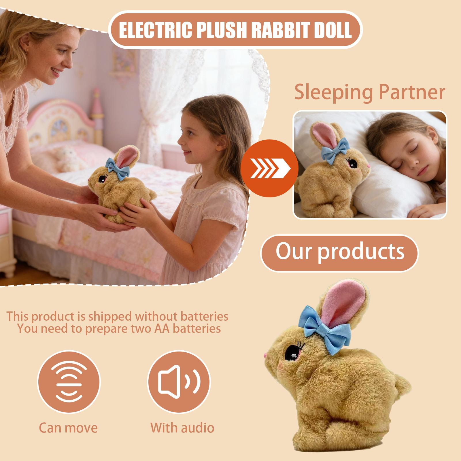 

Jumping Interactive Electronic Pet Plush Toy, With Sounds And Movements, Can Walk And Its Ears, Suitable As A Birthday Gift For Toddlers. One Size