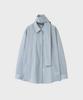 NOIRER FOR WOMAN Pale Scarf Loose Fit Shirt (Pale Blue)