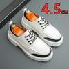 Fashion Thick Sole Shoes Men Business Casual Glossy Leather Dress Shoes Increase Height 4.5cm Casual Shoes Black White Gold Silver