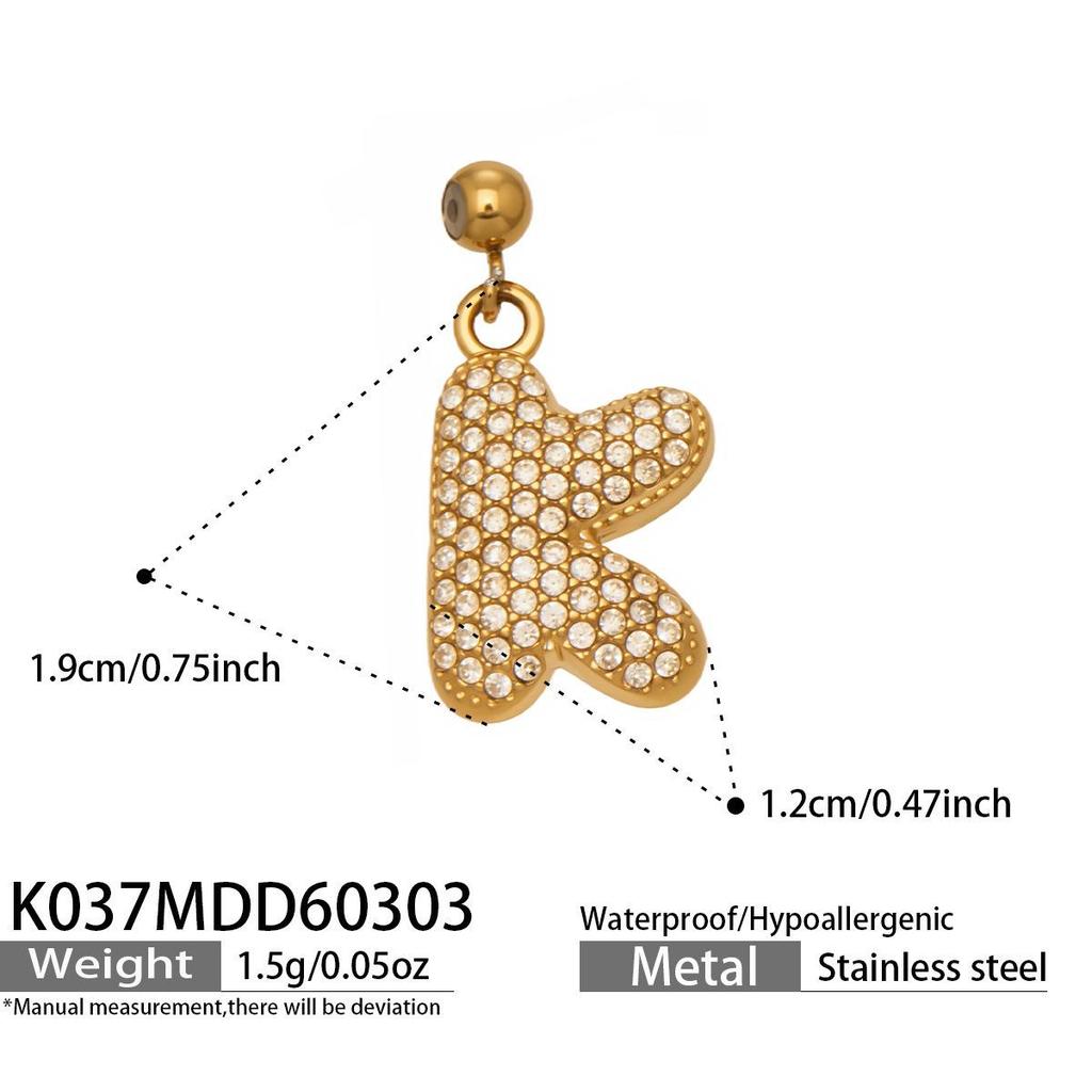 18K Gold-Plated Zircon Alphabet Pendant Necklace – Elegant European & American Style Jewelry