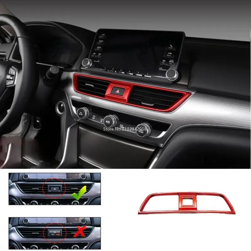 For Honda Accord 10th Gen 2018 Carbon Fiber Style Interior Dashboard Air Vent AC Outlet Cover Molding Trim Decals