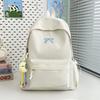 Schoolbag Japanese Ins Small Fresh Student Schoolbag Female Cute Embroidered Bow Backpack Solid Color Versatile Travel Backpack