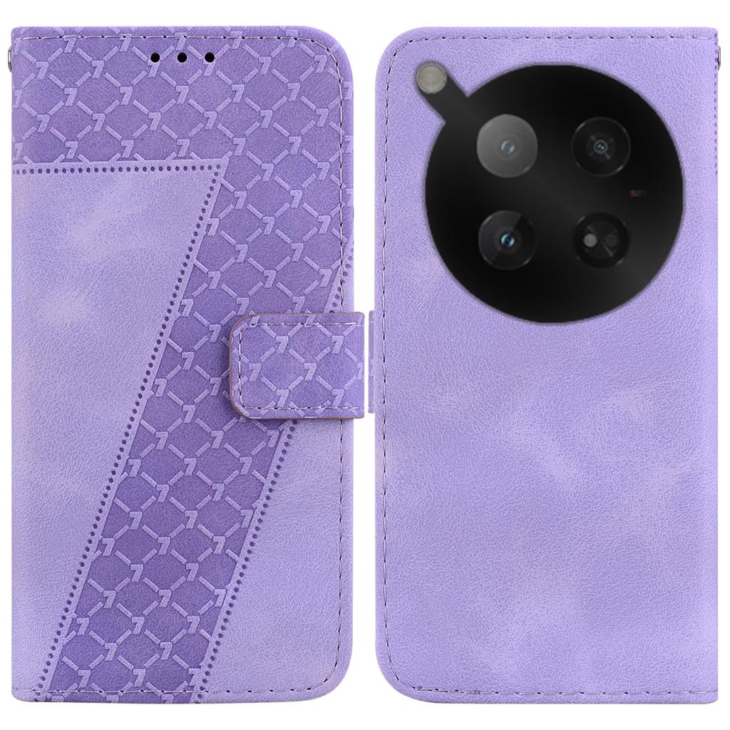 For Infinix Zero 40 4G Stand Case 7-Shaped Pattern Imprint Leather Phone Cover with Strap