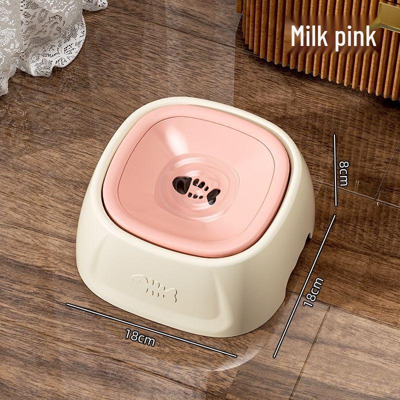 Cartoon Anti-Spill Water Bowl for Cats and Small Dogs - Large Capacity, No Plug Design