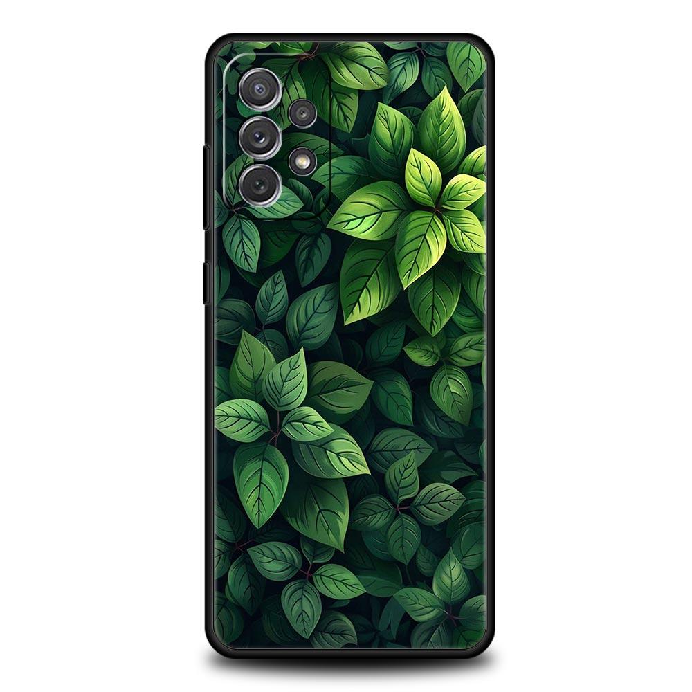 Leaves Monstera Green Phone Case for Samsung A51 A71 A21S A17 A11 A15 A25 A41 A23 A33 A53 A73 A07 A03S A05S A13 A35 A55 5G Cover