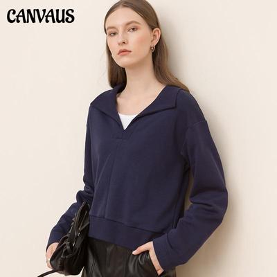 Outono e Inverno Cor Sólida Gola Polo Suéter Blusa Estilo Coreano Manga Comprida Solto Fino Veludo Algodão Costura Jaqueta