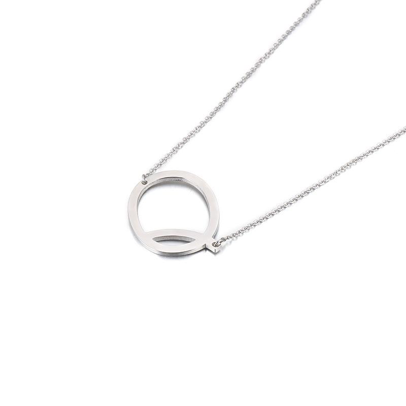 Kalen Clavicle Necklace: 26 English Letter Titanium Steel Necklace for Women - Simple and Elegant Design