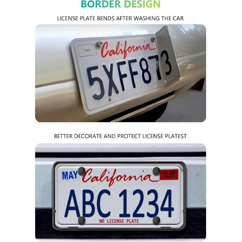 BGGTMO Front License Plate Bracket Holder- Bumper Car Tag Mounting Kit With Anti-Theft Hardware & Stainless Steel Zip Ties, JDM To US Compatible