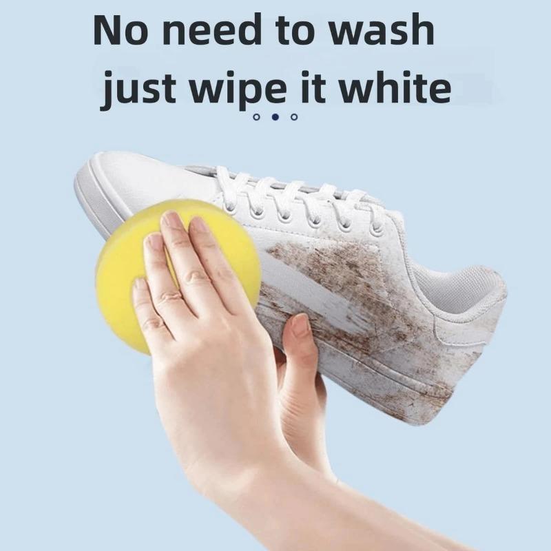 1Pcs White Shoes Cleaning Cream With Spge Multifunctial No-wash Shoes Stains Removel Special Household Shoes Cleaner Kit